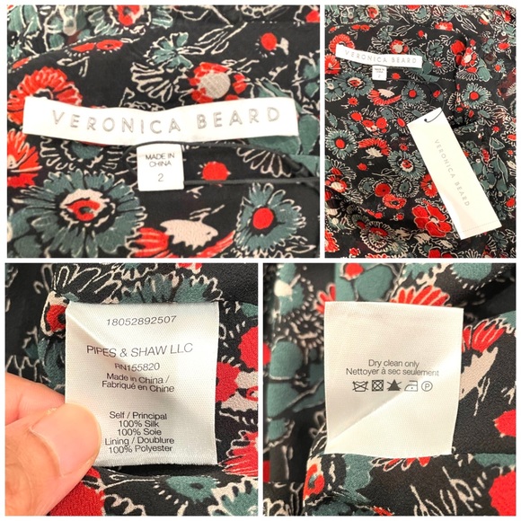 NWT Veronica Beard Ruched Floral Ruffled One Shoulder Mini Dress - Picture 13 of 14